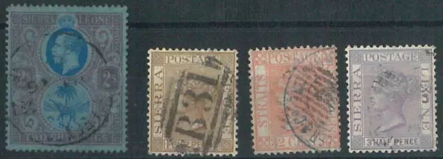 70651 -  SIERRA LEONE - STAMPS :  Small lot of 4 Very fine  USED stamps