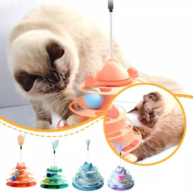 Pet Cat Crazy Ball Disk Interactive Toys Amusement Plate Trilaminar Funny Toy~