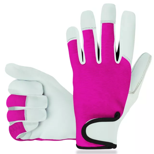 Femmes / Hommes Cuir Gants de Jardinage Thorn Preuve Jardin Travail Gants Rose