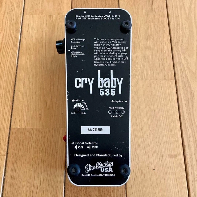 Jim Dunlop Cry Baby CB535 Guitar Effect Wah Pedal Chrome Model