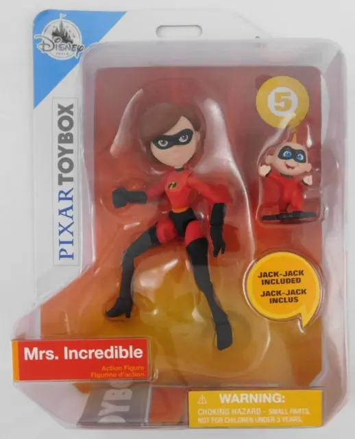 Disney Store Pixar Toybox Mrs. Incredible with Jack-Jack Figures New #5