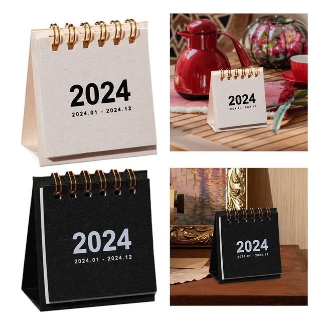 SMALL DESK CALENDAR Standing Flip Desktop Calendar 2024 Standing Desk