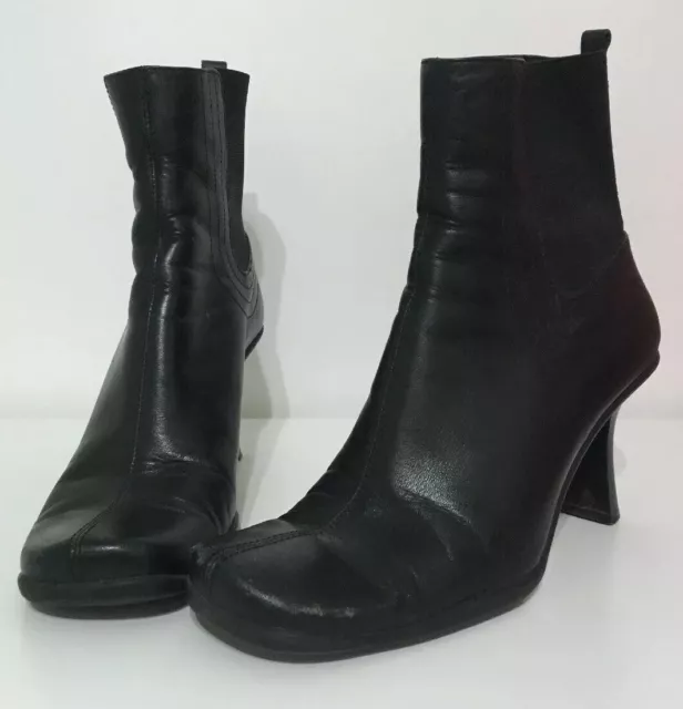 Women’s Boots Black Leather Maripe Ankle Boot Size 6