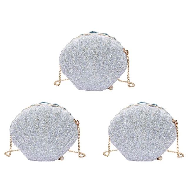 Gokelomg Sac Coquillage Sirène Paillettes Chaîne - Portefeuille Bandoulière Rose Pour Fille Femme - Soirée Anniversaire