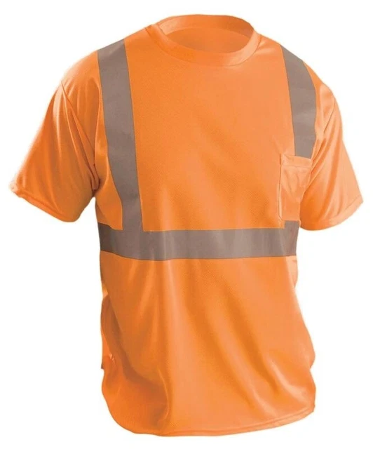 Occunomix LUX-SSETP2B Short Sleeve Wicking Birdseye T-Shirt W/Pocket Xl Orange