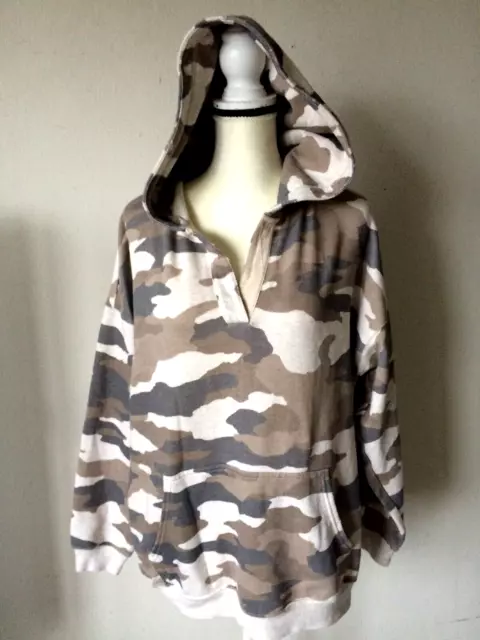 Aerie Hooded Womens Small /P Tan Camo Pullover Oversized Sweatshirt, M, L XLwear