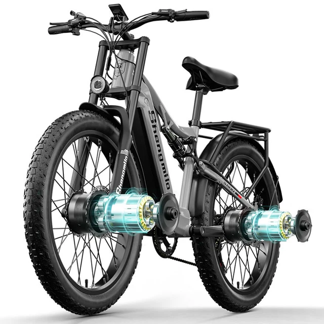 2000W DUAL MOTOR E Mountainbike 48V Elektrofahrrad 26 Zoll Ebike