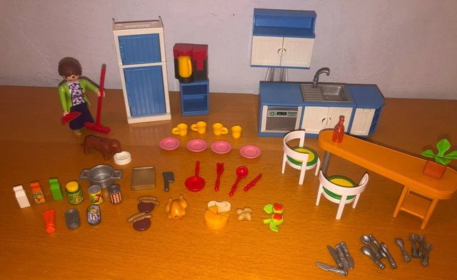 PLAYMOBIL MAISON - Cuisine bleue #5329 EUR 7,00 - PicClick FR