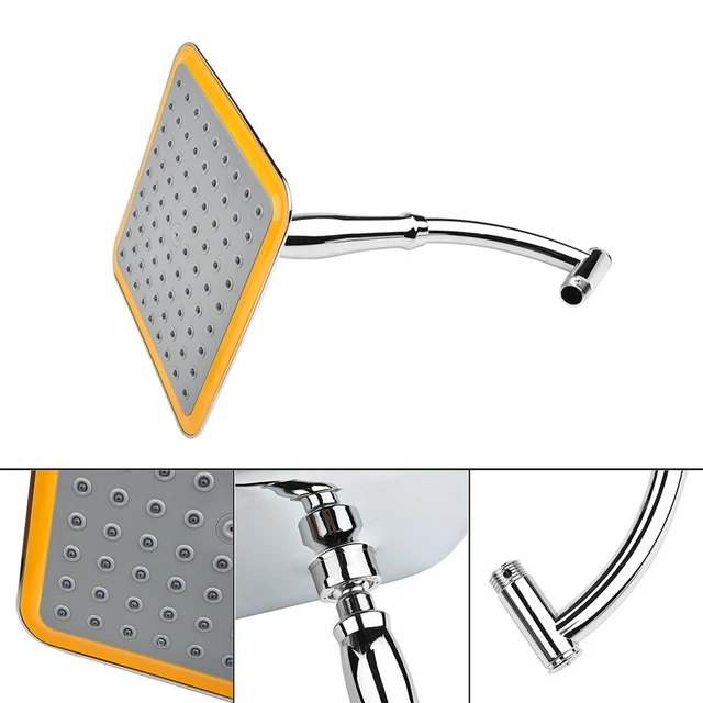 Set Soffione Doccia Cascata Cromo Lucido 23 23cm Argento di Forma Quadrata Utile