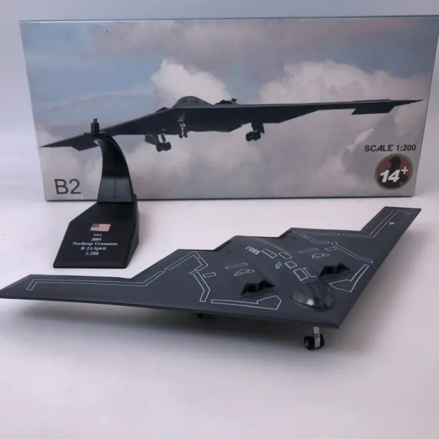 NEW WLTK 1/200 USAF B-2A America Spirit Stealth Bomber Diecast Aircraft Jet Mode