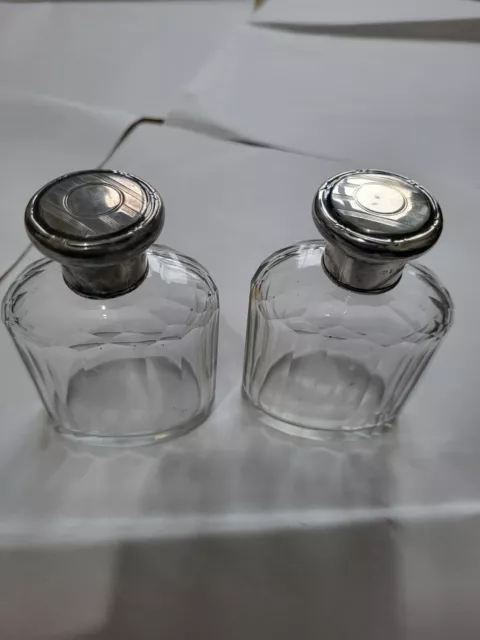 2 Vintage Victorian Sterling Silver Perfume Bottle