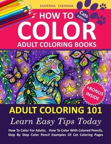 How To Color Adult Coloring 101Cat Lovers Club  Adult Coloring Books NEW