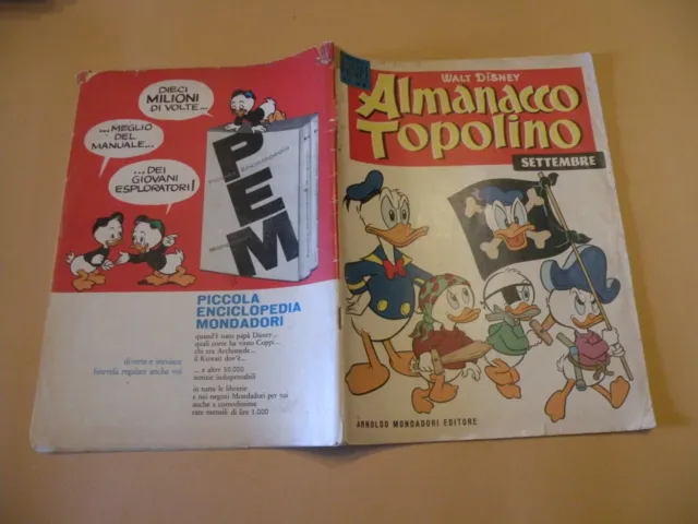 Almanacco Topolino 1961 N.9 Mondadori Walt Disney Originale Molto Buono
