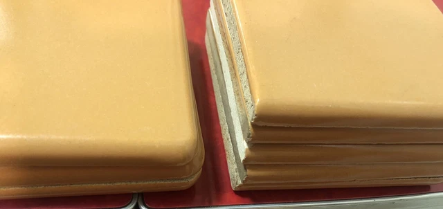 1930’s California Art Tile Co. 4 3/8”  Butterscotch Bullnose Corner Tiles