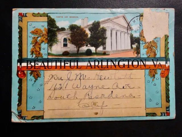 Postcard Folding Souvenir Folder - Beautiful Arlington, VA Virginia