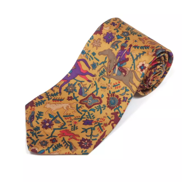 DAVID RAPPAPORT for Barney's New York Arabian Hunter Yellow Men's Silk Neck Tie