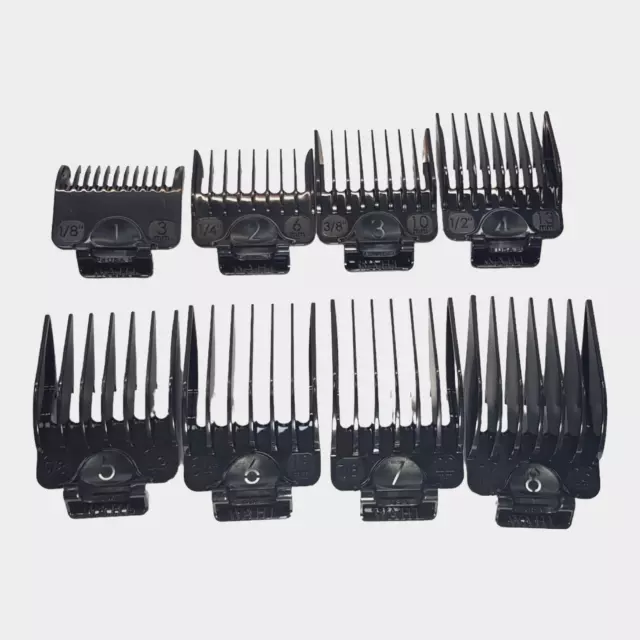 Genuine Wahl Clipper Guide Comb Guard Set #1 to #8 1/8th inch 3mm - 1 inch 25mm
