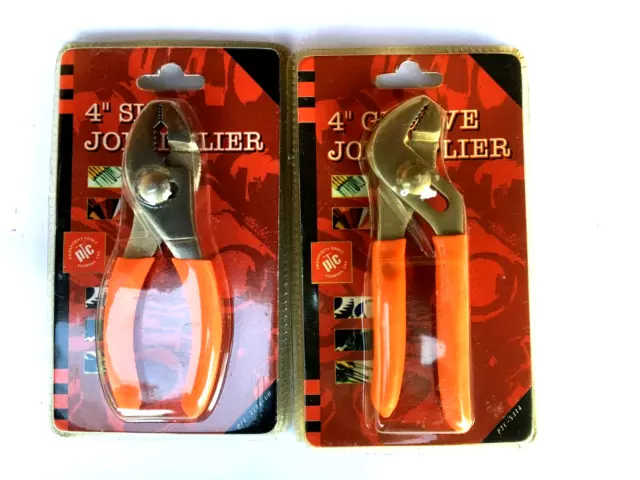 2 pc MINI 4"SLIP JOINT AND GROOVE JOINT PLIERS