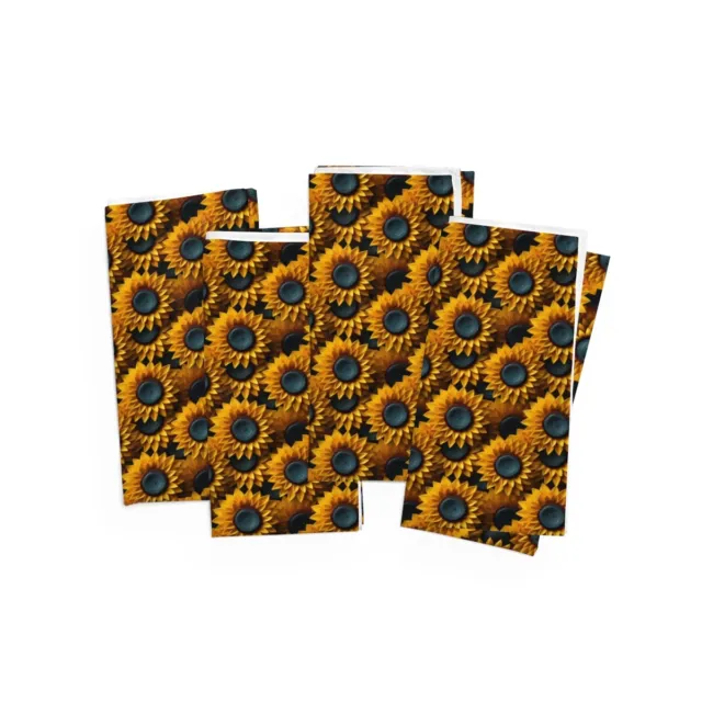 Napkins 4-Piece Set Sunflower Pattern