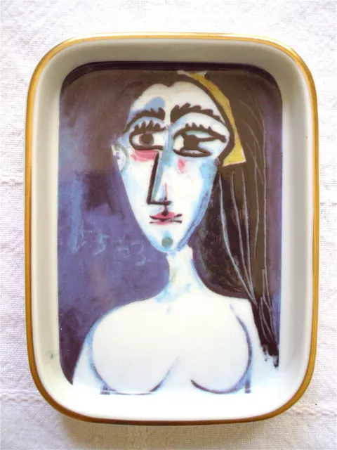 Pablo Picasso Porcelain Plate Reproduction Print Portrait Busta de Femme Nue