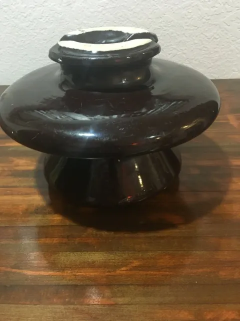 Large Brown porcelain multipart electrical insulator very good condition