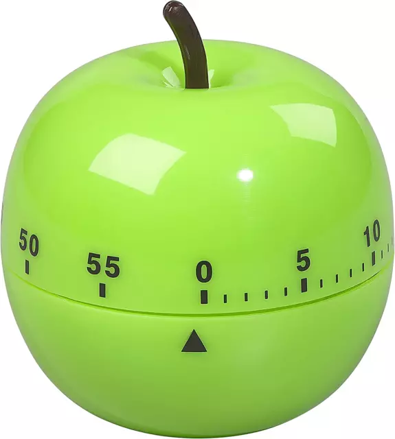 Novelty Kitchen Timer, Apple Shaped 60 Minute / 1 Hour Mechanical Timer, Cooking