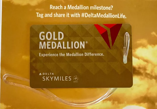 Delta Airlines Skymiles GOLD Medallion Luggage Brag Tag— Brand New