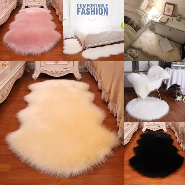 Shaggy Long Hair Carpet Non Slip Soft Rugs Bedroom Mats Faux Fur Sheepskin Rug