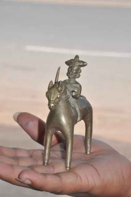 Vintage Brass Handcrafted Fine Quality Horse Rider/Warrior Figurine