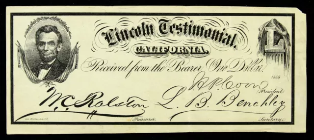 1865 Abraham Lincoln "Lincoln Testimonial"