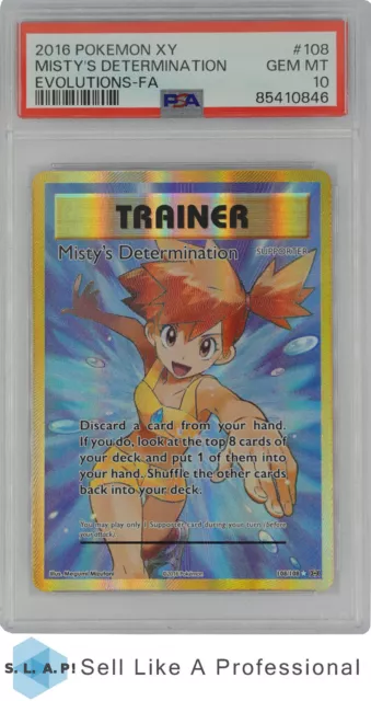 2016 Pokemon Xy Evolutions 108 Misty's Determination Evolutions-Fa Psa 10