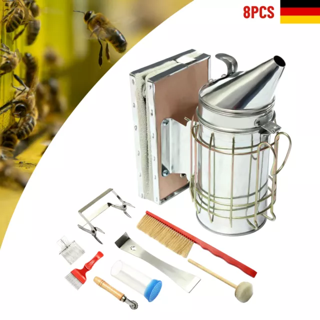 Edelstahl Elektrische Bee Smoker Kit 8 Stück Beekeeper Imker Imkereibedarf Tools