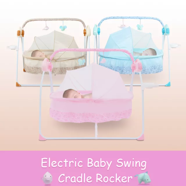Cortina para dormir eléctrica cuna infantil balancín balanceo automático y MP3