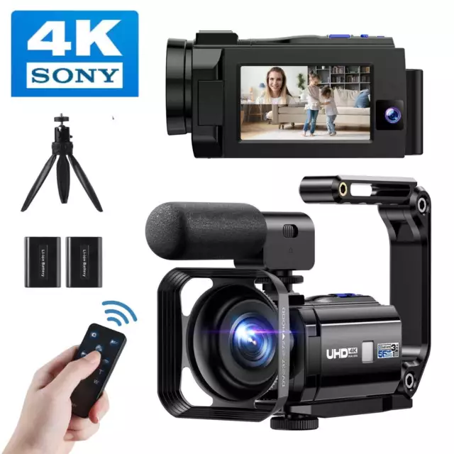 4K Videokamera Camcorder Ultra HD 56MP Vlogging Audio Recorder 16X Digital Zoom