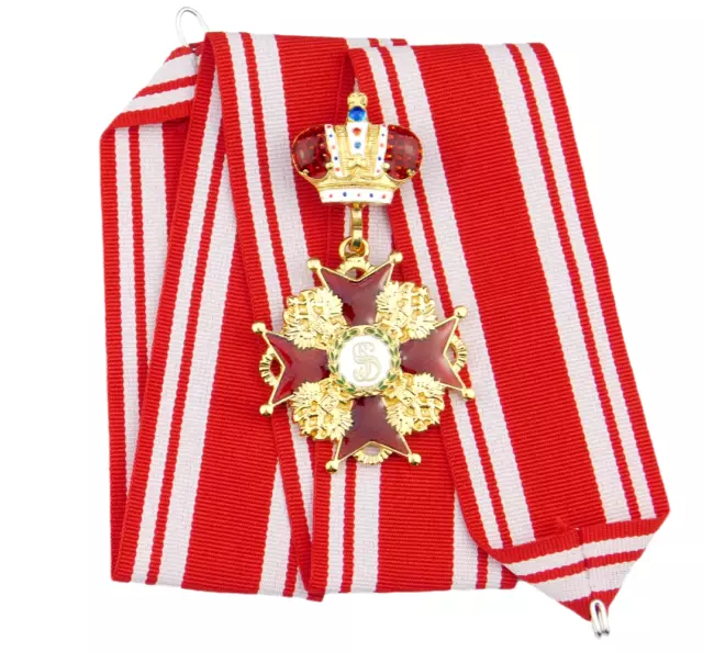 1904 Ordre Imperial Russe De Saint Stanislas Croix Avec Couronne Russie Polonais