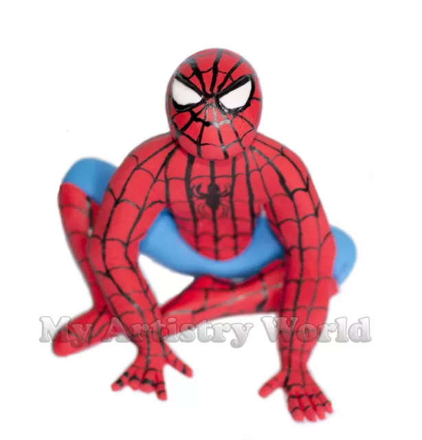 Edible 3D fondant/gum paste Spider-Man cake topper. Spiderman figure for a cake