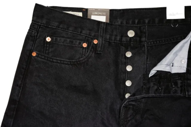 Mens black Levis 501 Straight Leg Levi's Regular Jeans Classic Fit 000501-2373 2