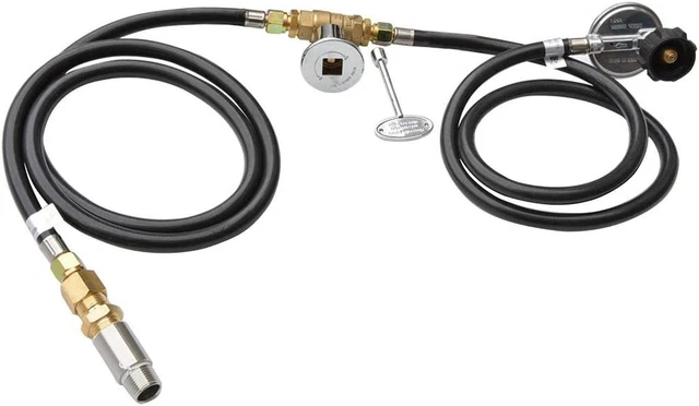 Fire Pit Installation Kit with 1/2" Chrome Key Valve for Propane Gas Connection,