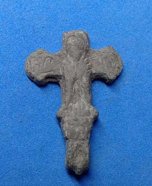 Ancient Bronze Cross-encolpion. 9th to the mid-13th century.