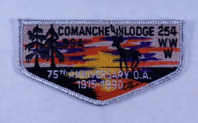 Boy Scout OA 254 Comanche Lodge 1990 75th Anniversary Flap S15
