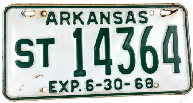 Arkansas 1968 Semi Trailer License Plate Garage Vintage Wall Decor Collector