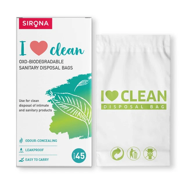 Bolsas sanitarias de eliminación personal Sirona para pañales discretos de tampones bolsa 45