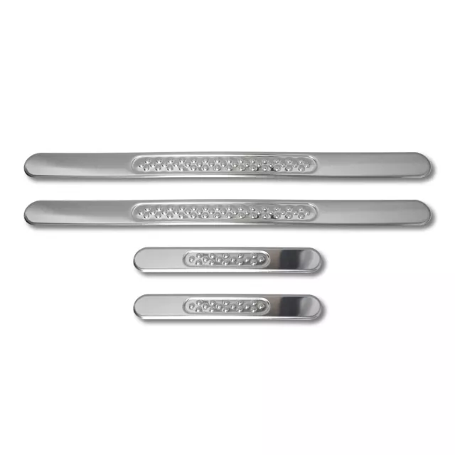 Door Sill Scuff Plate Scratch Protector for Ford Gloss Steel Silver 4 Pcs