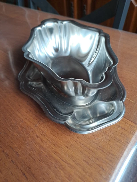 Grand Plat Légumier Rio Vert Jean Couzon, Acier Brillant, Style Art Déco, Vintage