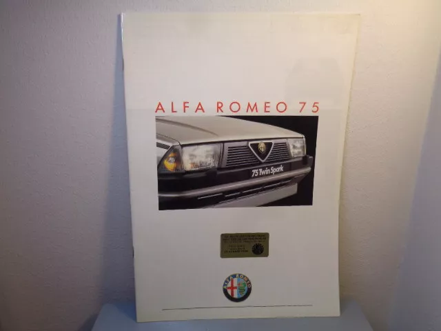 Vintage Alfa Romeo 75 Sales Brochure / Catalog Mint Cond.