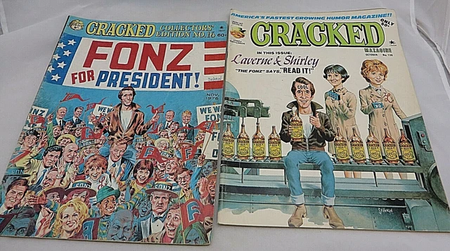 Vintage Humor CRACKED Magazine Issue 1976 Fonz / Laverne & Shirley Cover lot 2