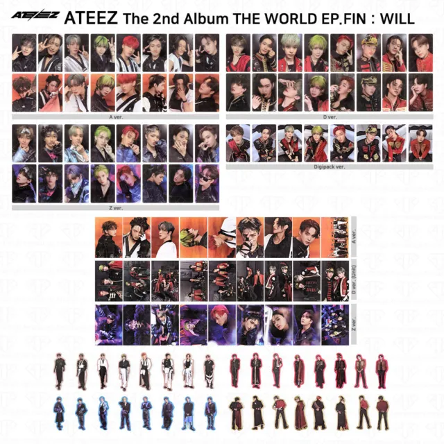 ATEEZ The 2nd Album WORLD EP.FIN WILL Photocard Postcard Sticker KPOP K-POP