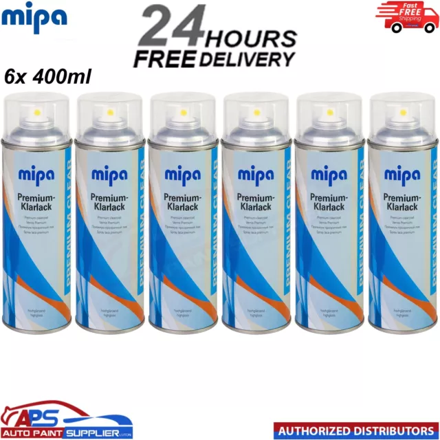 6x Mipa Premium Clearcoat Spray Aerosol 400ML - FAST DELIVERY