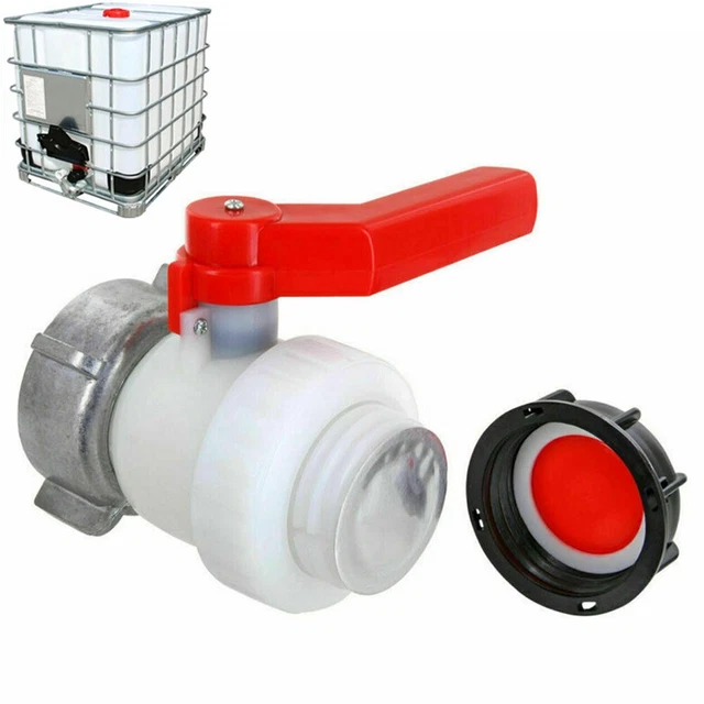 Für IBC-Fässer Ventil Gartenzubehör DN40 62mm Ersatzventil HDPE+L Aluminium