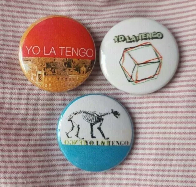 Yo La Tengo three 25mm button badges inc 'Ride The Tiger' design. Free UK P&P!